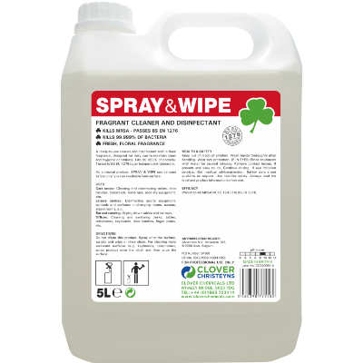 Clover SPRAY & WIPE Bactericidal Cleaner 5L