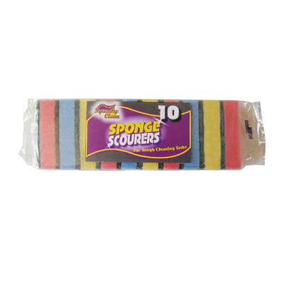 Economy Sponge Scourers - Pk10