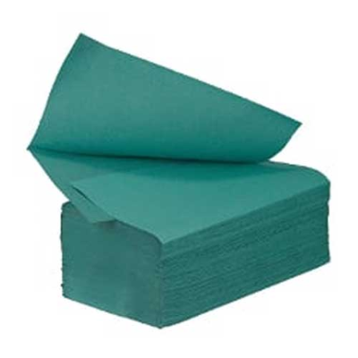 Hand Towels GREEN V Fold  1ply Case 3600