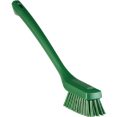 Vikan Narrow Cleaning Brush with Long Handle 420mm, Hard GREEN