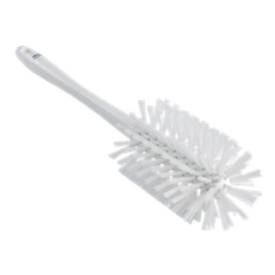 Vikan Pipe Brush w/handle, one piece 90mm Dia, Medium/Hard WHITE