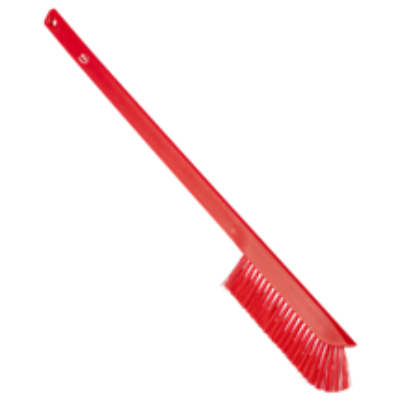 Vikan Ultra-Slim Cleaning Brush with Long Handle 600mm, Medium RED