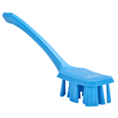 Vikan UST Hand Brush w/long Handle 395mm, Hard BLUE