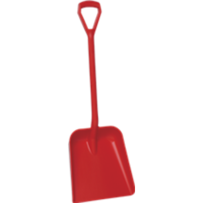 Vikan Large One Piece Shovel D Grip, 379 x 345 x 90mm, 1035mm, RED