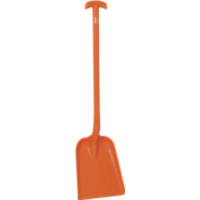 Vikan One Piece Shovel, T Grip 327 x 271 x 50mm, 1035mm, ORANGE