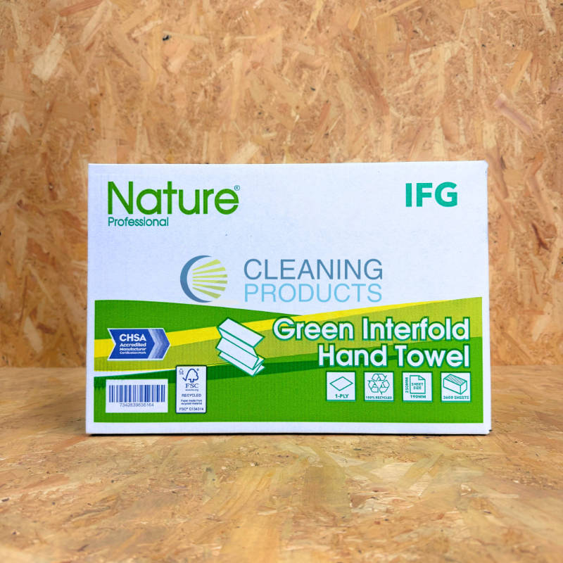 1Ply Green Hand Towels V Fold - 3600 Sheet