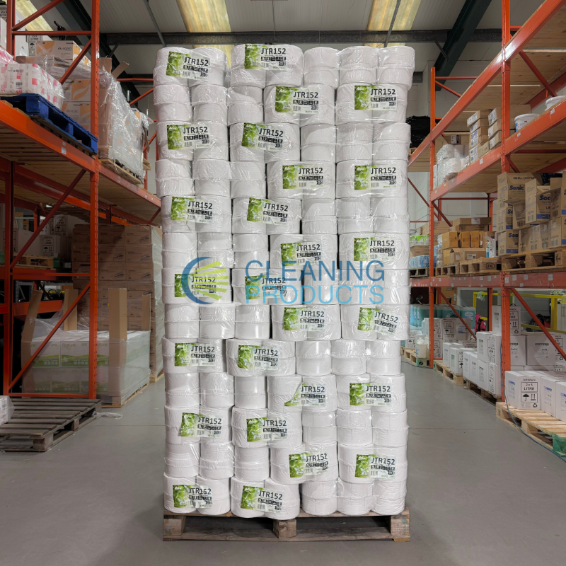 Pallet of 2Ply Mini Jumbo Toilet Roll - 2.25 Core - Recycled - 12 Rolls