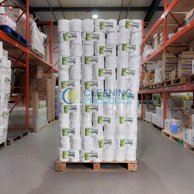 Pallet of 2Ply Mini Jumbo Toilet Roll - 3 Core - Recycled - 12 Rolls